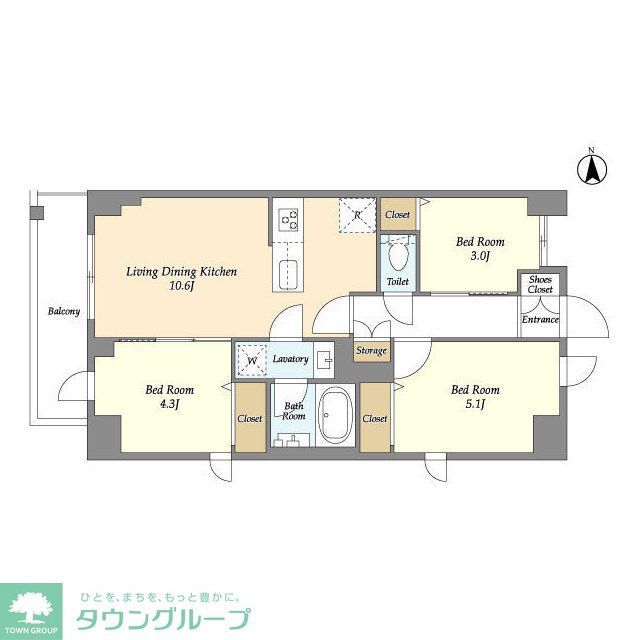 江東区東砂のマンションの間取り