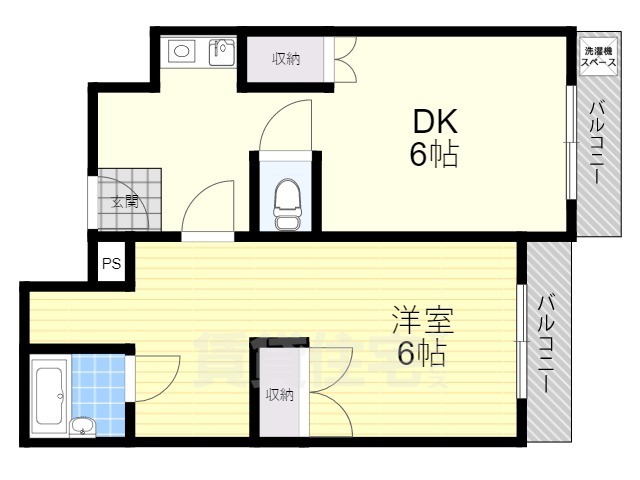 京都市伏見区東柳町のマンションの間取り