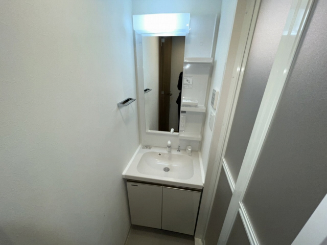 洗面設備　スペースが確保できる洗面所です