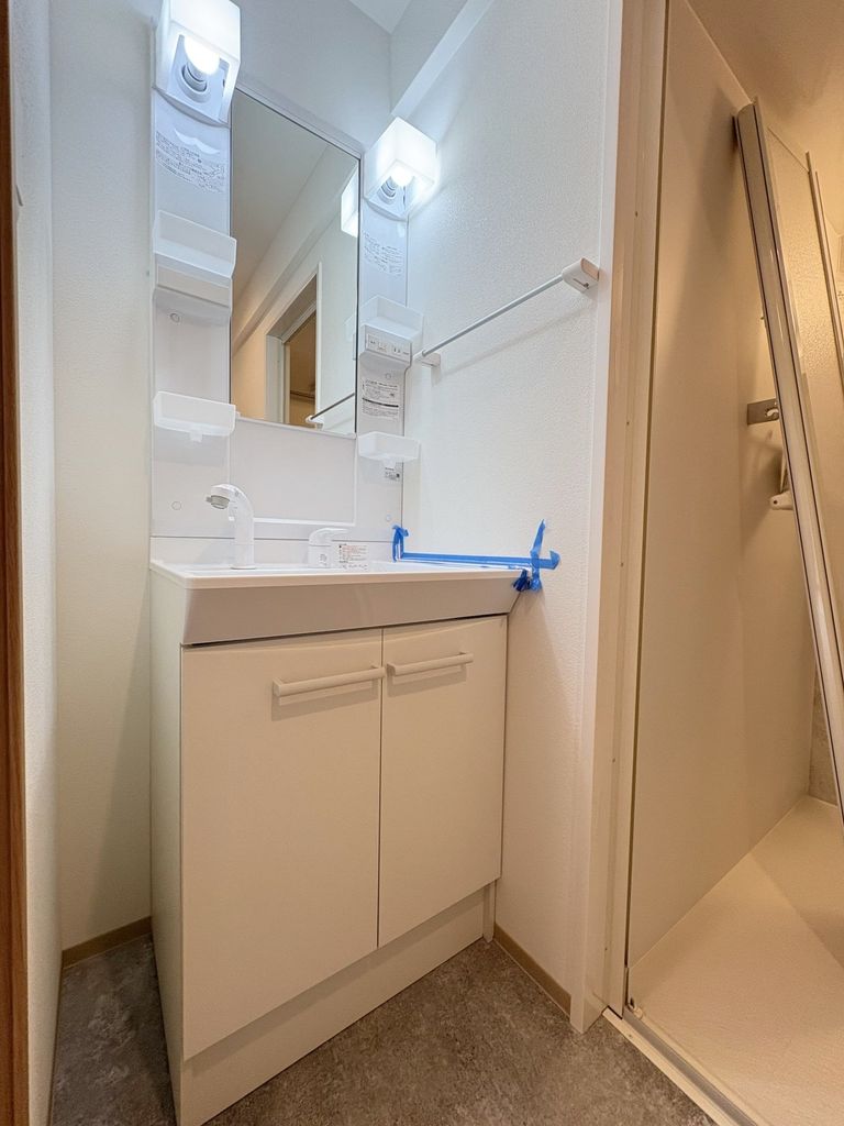 洗面設備　※建築中の写真です