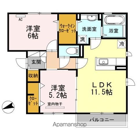 近鉄大阪線 高安駅 徒歩6分 3階建 築15年の間取り写真