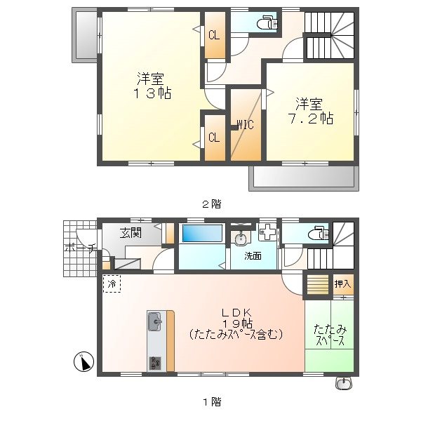 浄水町1丁目戸建の間取り写真