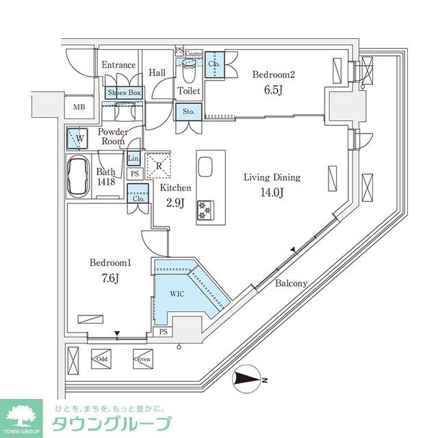 フロンティアレジデンス錦糸公園の間取り写真
