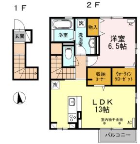 とさでん交通後免線 後免町駅 徒歩5分 2階建 築13年の間取り写真