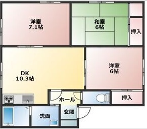 名鉄名古屋本線 鳴海駅 徒歩8分 2階建 築30年の間取り写真