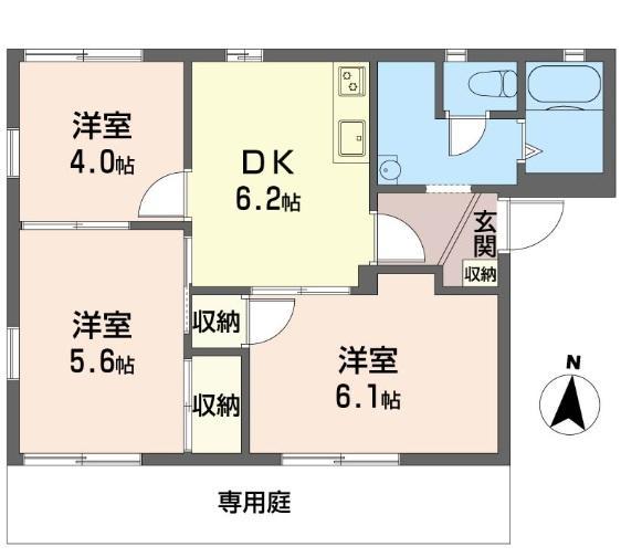 東武野田線 八木崎駅 徒歩18分 2階建 築34年の間取り写真
