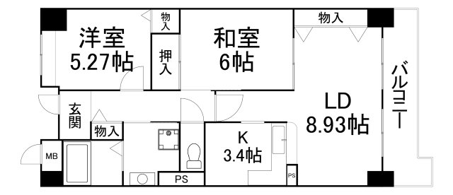 ＪＲ大阪環状線 玉造駅 徒歩5分 10階建 築28年の間取り写真