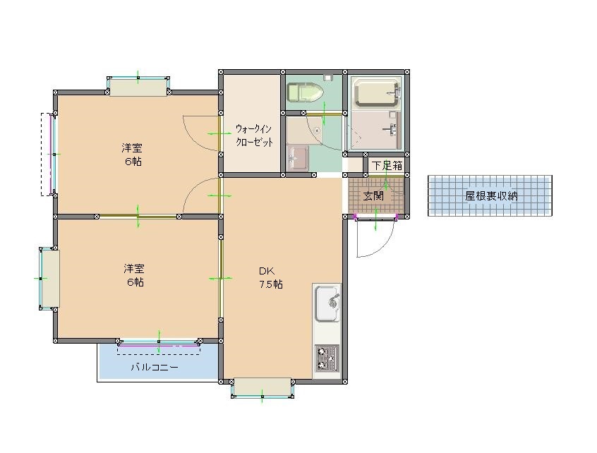 清瀬市中清戸のアパートの間取り