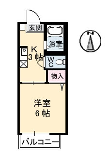 広島市佐伯区五月が丘のアパートの間取り