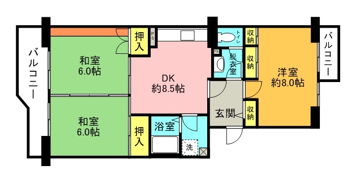 UR若山台第4　17号棟の間取り