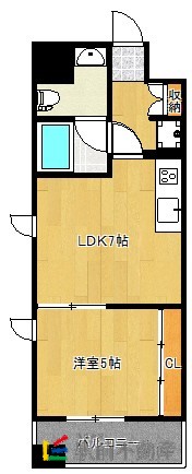 久留米市六ツ門町のマンションの間取り