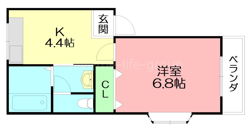 神奈川県平塚市纒（アパート）の賃貸物件の間取り