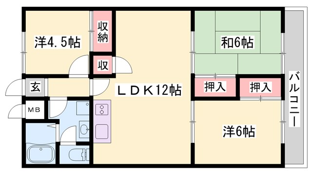 向陽台ヒルズの間取り