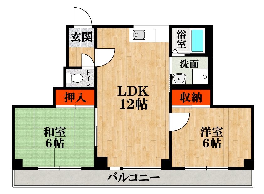 大阪市住之江区粉浜のマンションの間取り