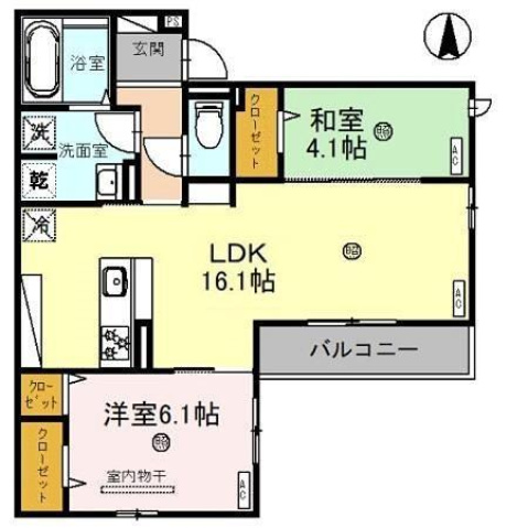 大阪市東住吉区今川のアパートの間取り