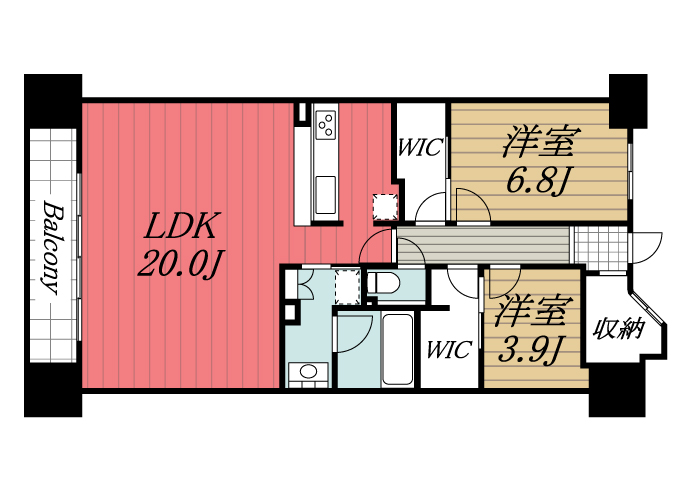 千葉市中央区新宿のマンションの間取り