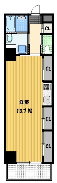 長崎市新大工町のマンションの間取り