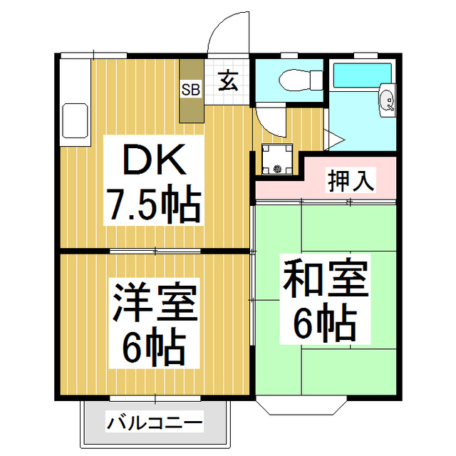 上伊那郡辰野町大字平出のアパートの間取り