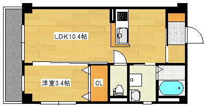 【広島市西区己斐本町のアパートの間取り】