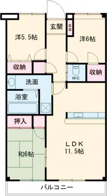 【羽村市緑ヶ丘のマンションの間取り】