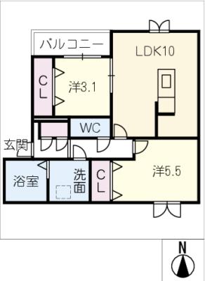 ＬＥＣＯＣＯＮ四日市　IVの間取り