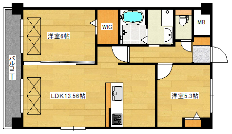 【廿日市市上平良のマンションの間取り】