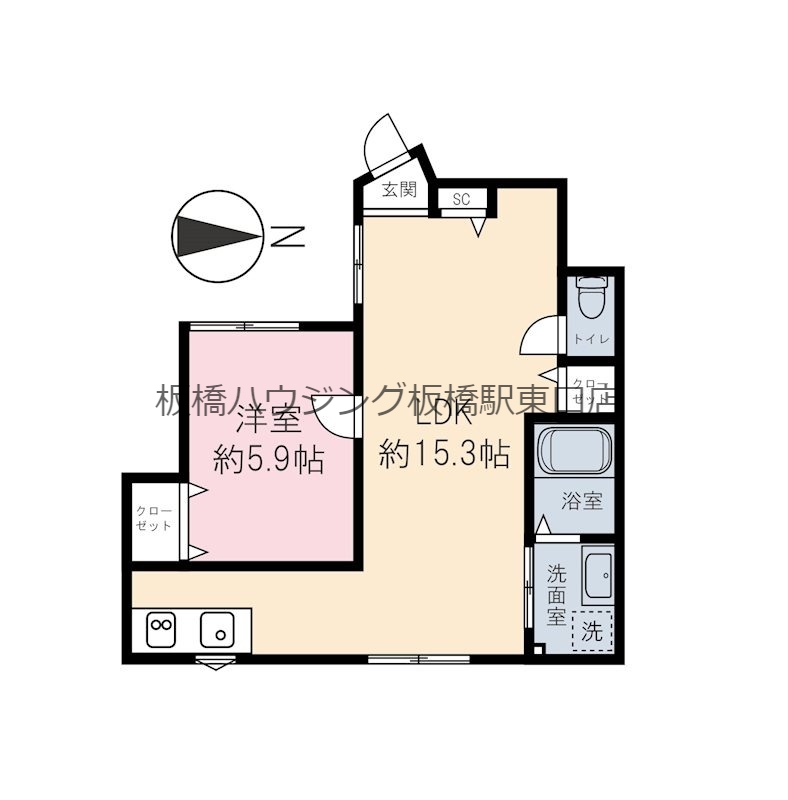 板橋区徳丸のアパートの間取り