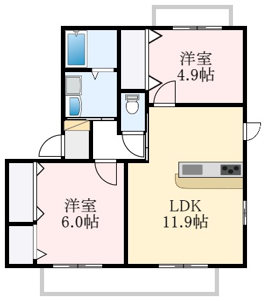 堺市中区辻之のアパートの間取り