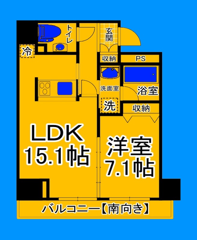 堺市堺区北花田口町のマンションの間取り