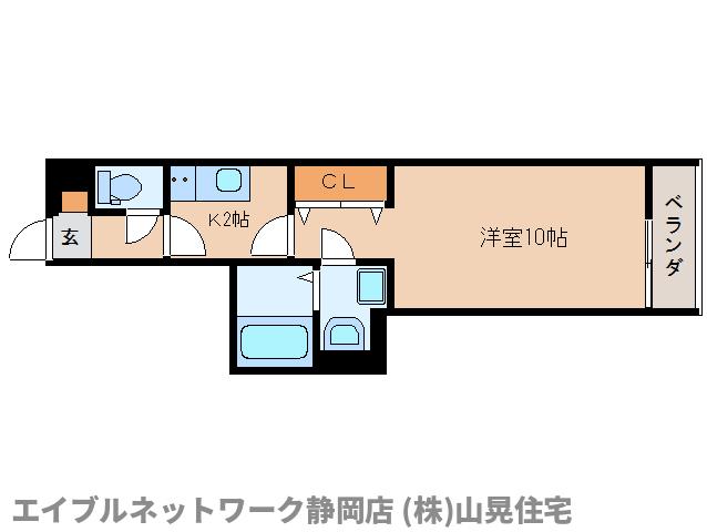 静岡市葵区横内町のマンションの間取り