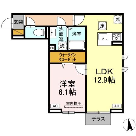 千葉市中央区汐見丘町のアパートの間取り