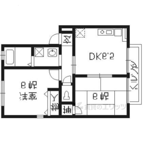 京都市西京区山田葉室町のアパートの間取り