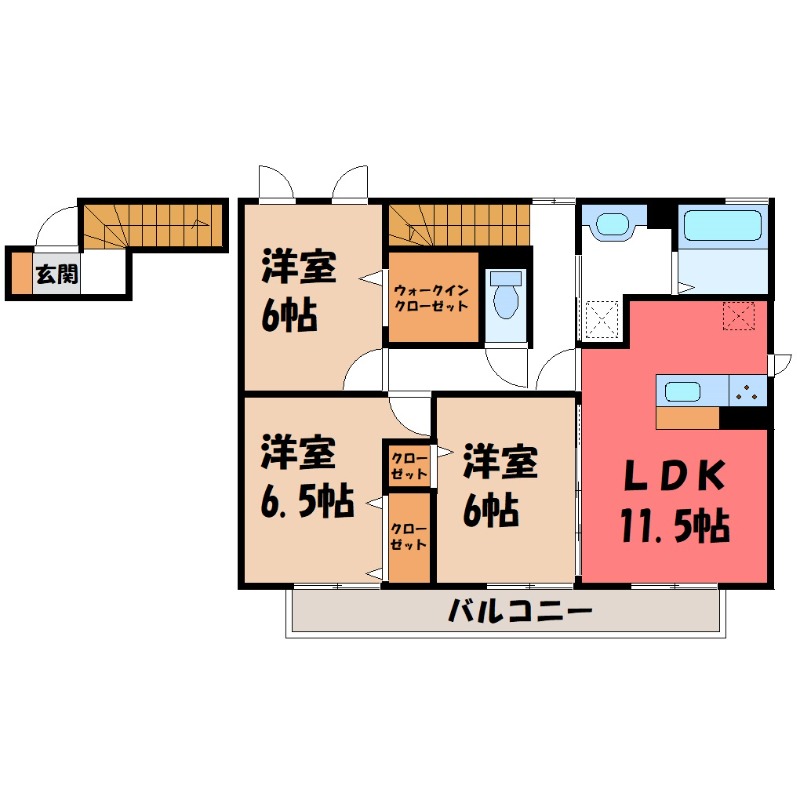 太田市石原町のアパートの間取り