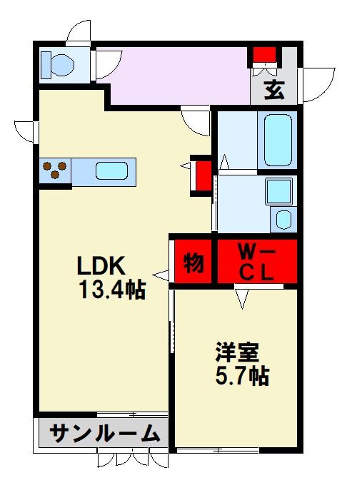 北九州市八幡西区竹末のアパートの間取り