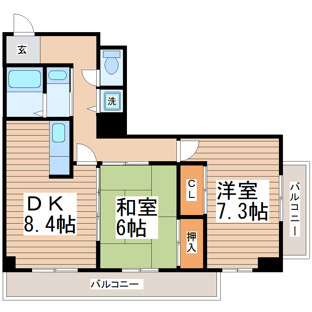 多賀城ロジュマンG棟の間取り