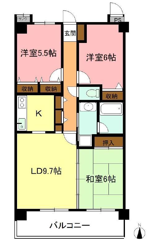 マンションベルシーの間取り