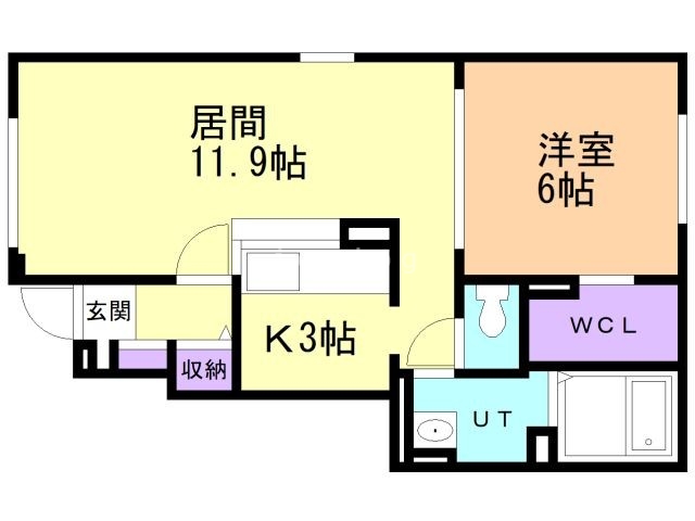 札幌市北区南あいの里のアパートの間取り