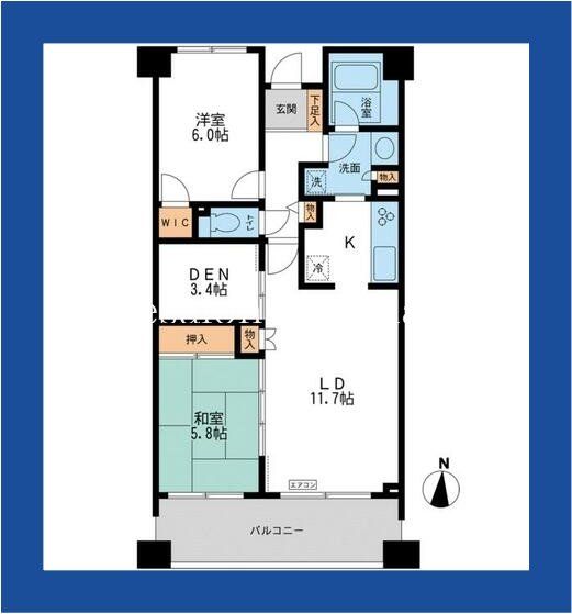 【横浜市神奈川区三ツ沢下町のマンションの間取り】