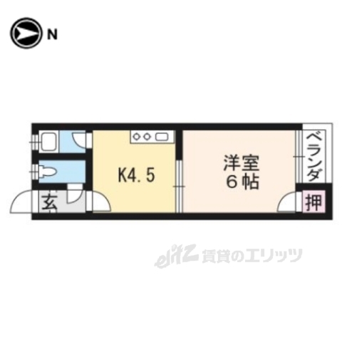 京都市伏見区新町８丁目のアパートの間取り