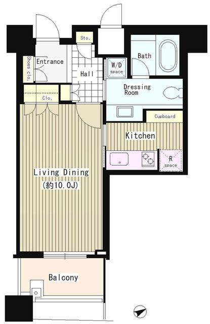 港区赤坂のマンションの間取り