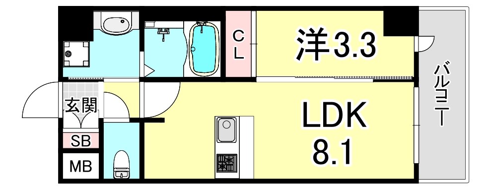 プレサンスブルーム新神戸の間取り