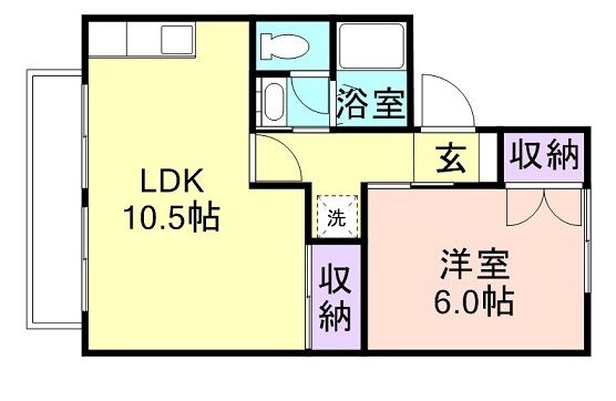 和歌山市野崎のアパートの間取り