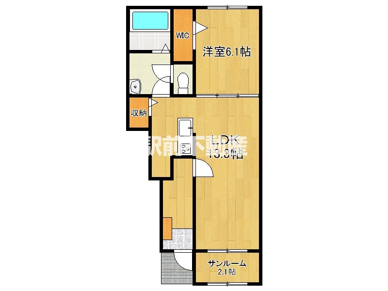 朝倉郡筑前町下高場のアパートの間取り