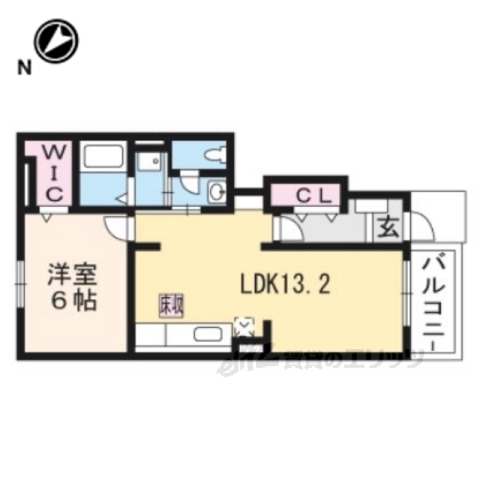 近江八幡市出町のアパートの間取り