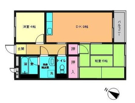 横浜市旭区中白根のマンションの間取り