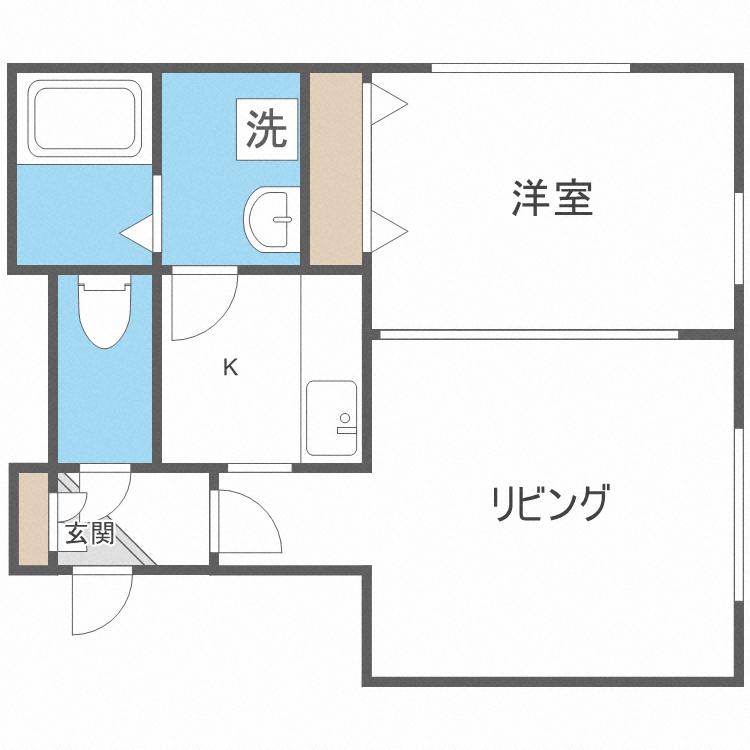 札幌市清田区平岡三条のアパートの間取り