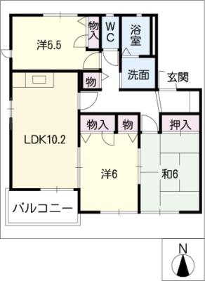 コンフォーム大井Ｂ棟の間取り