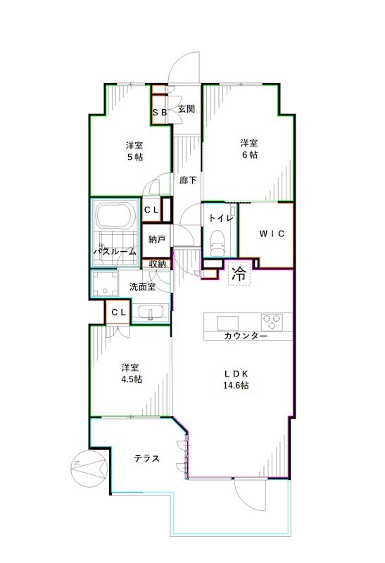 中野区南台のマンションの間取り