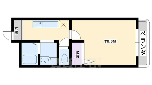 京都市左京区一乗寺出口町のマンションの間取り