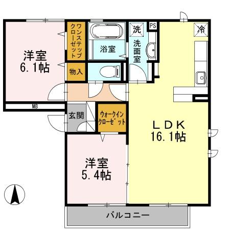 足立区平野のアパートの間取り